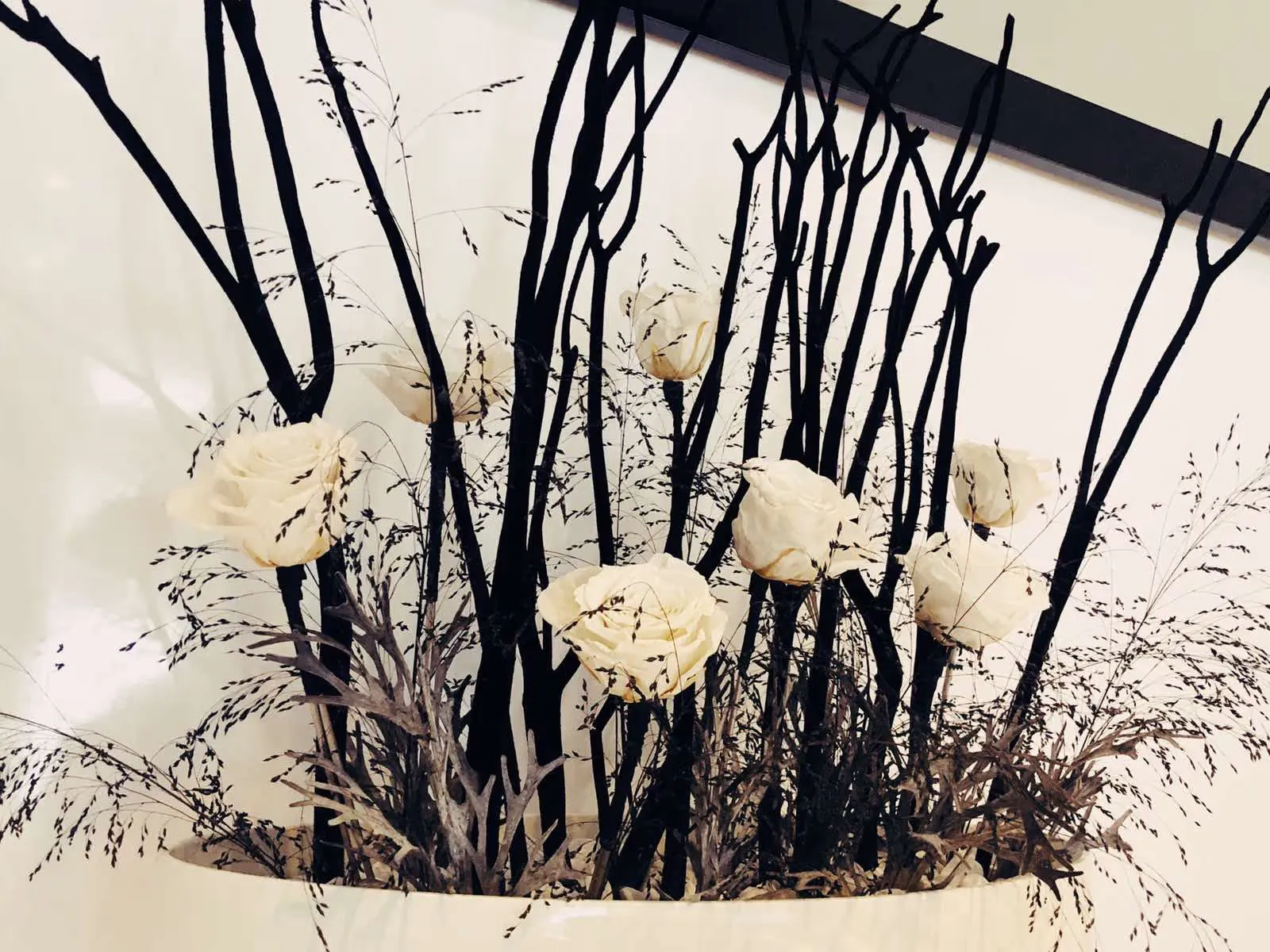 Composizione di fiori secchi nella Clinica Fabjan di Nova Gorica